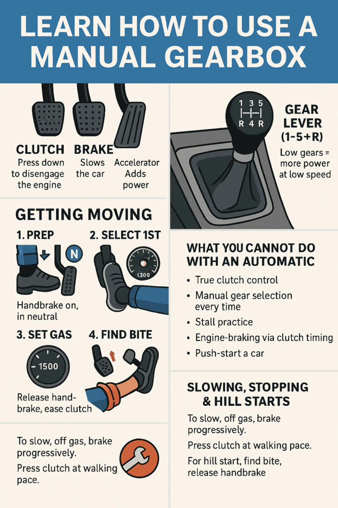 how to use manual gearbox